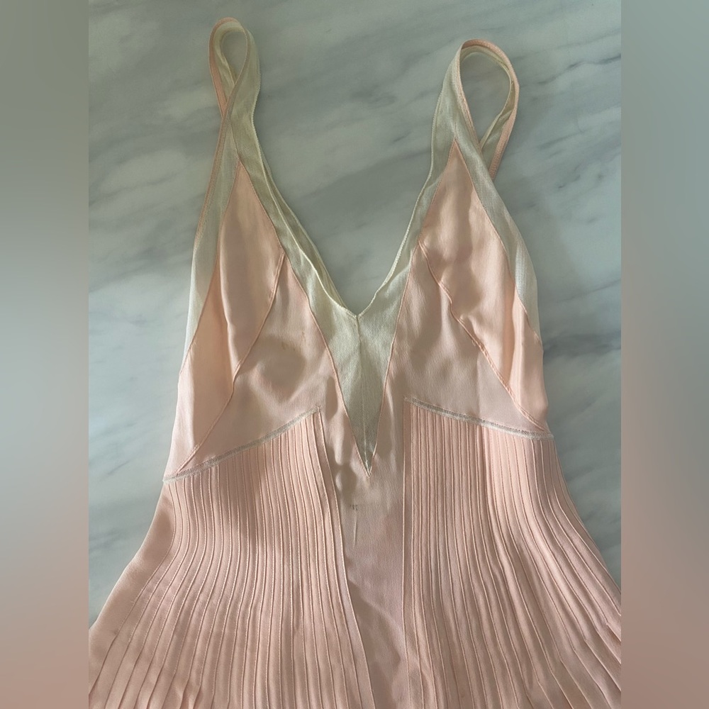 Vintage Ghesquiere Balenciaga Pink Silk Pleated Dress
